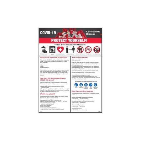 COVID-19 Protect Yourself Poster, 18 X 24, Synthetic Paper